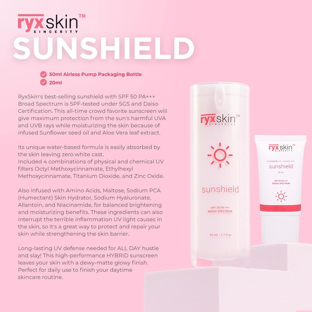 Ryxskin Sunshield 50ML — SPF 50PA+++ Broad Spectrum