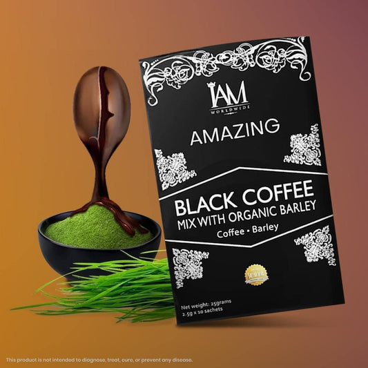 IAM Worldwide BLack Coffee with Organic Barley 2.5g x 10 sachet